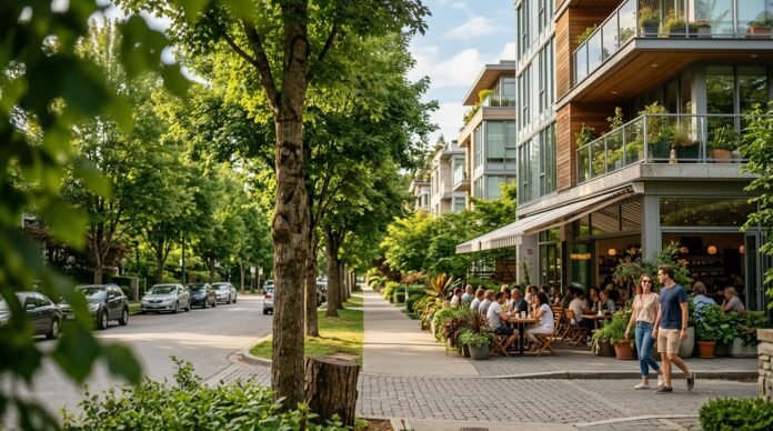 Leafy residential condo street showing the best areas to live in Kuala Lumpur for expats