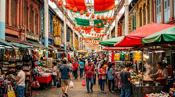 Covered market street with lanterns for the Chinatown Kuala Lumpur guide