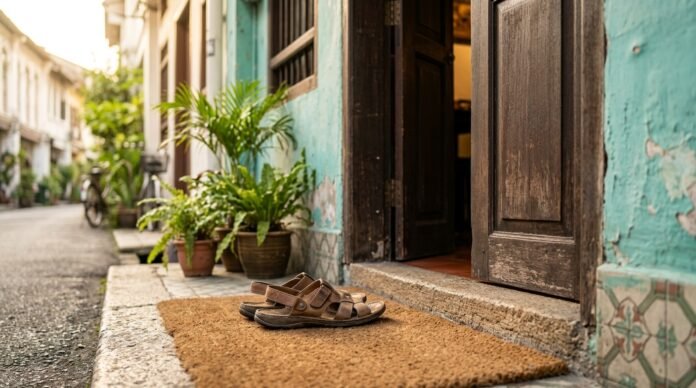 Shoes at a doorway illustrating cultural etiquette in Kuala Lumpur
