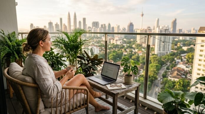 Condo balcony city view illustrating living in Kuala Lumpur as an expat