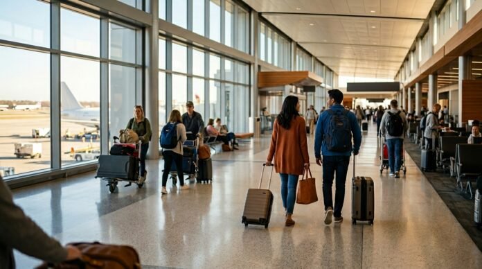 Modern airport terminal interior for the KLIA vs KLIA2 comparison