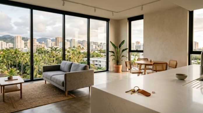 Modern empty apartment with city view for renting an apartment in Kuala Lumpur