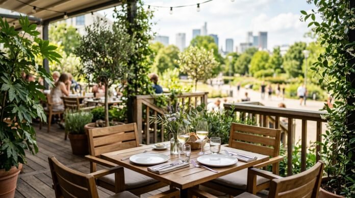 Restaurant terrace near the city park, for where to eat near Petronas Towers